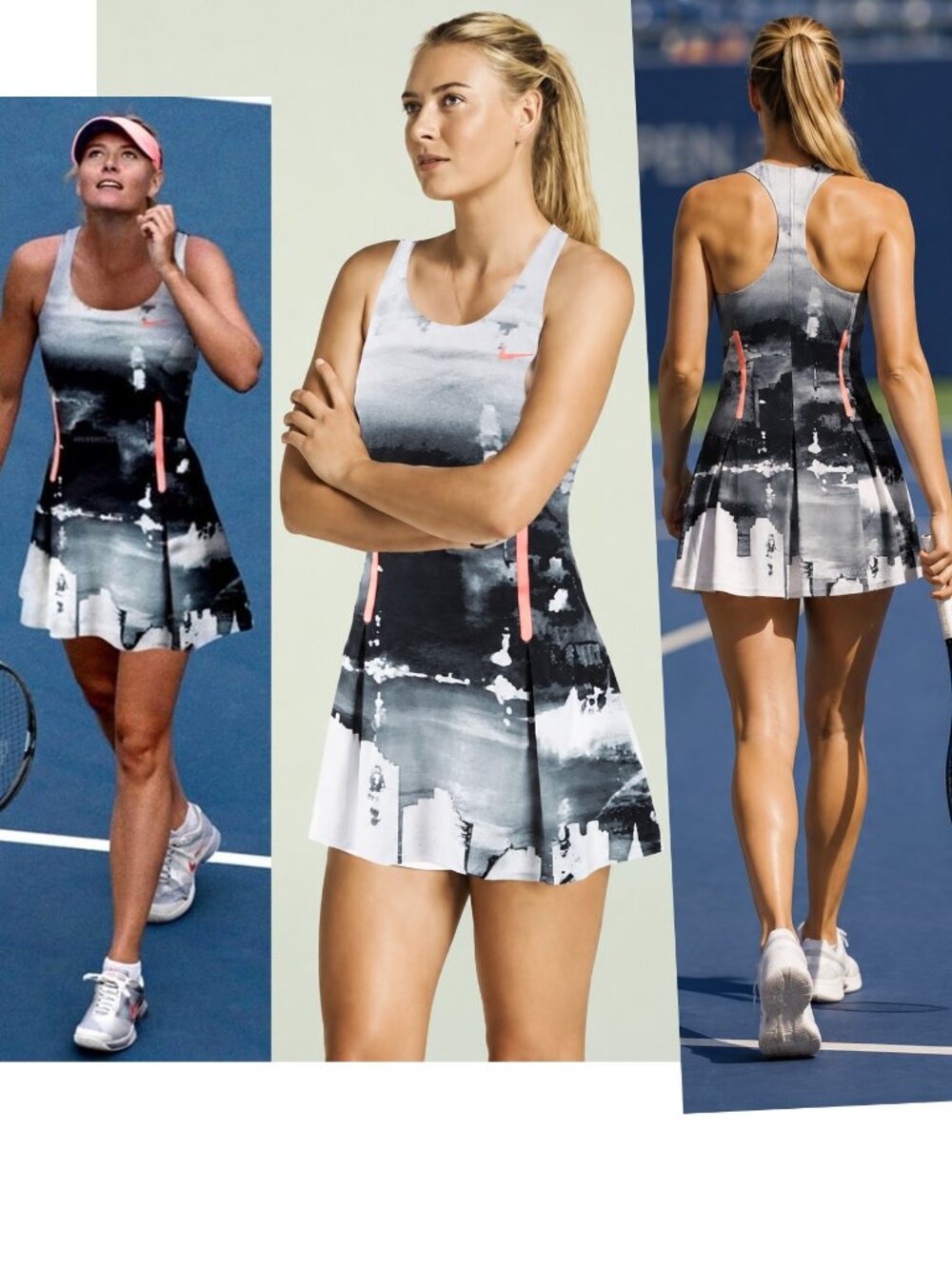 NWT Nike RARE Maria Sharapova tennis dress w/ bra w/ ZIPPER skirt M Medium
